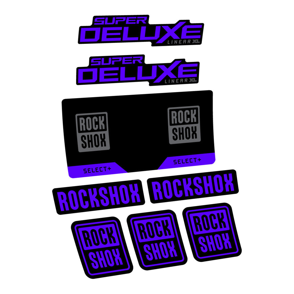 Stickers RockShox Super Deluxe Select 2027 v2 compatibles - Autocollants amortisseur VTT