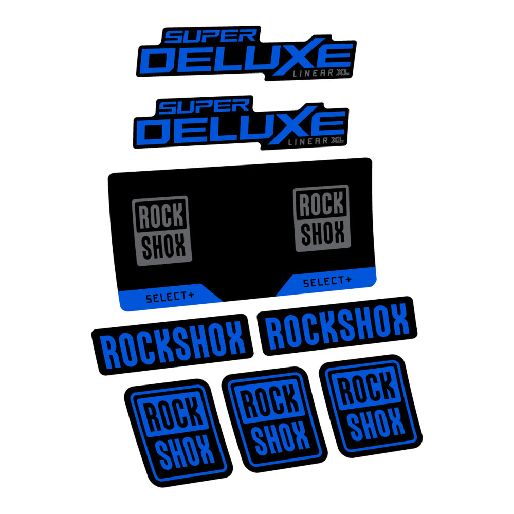 Stickers RockShox Super Deluxe Select 2027 v2 compatibles - Autocollants amortisseur VTT