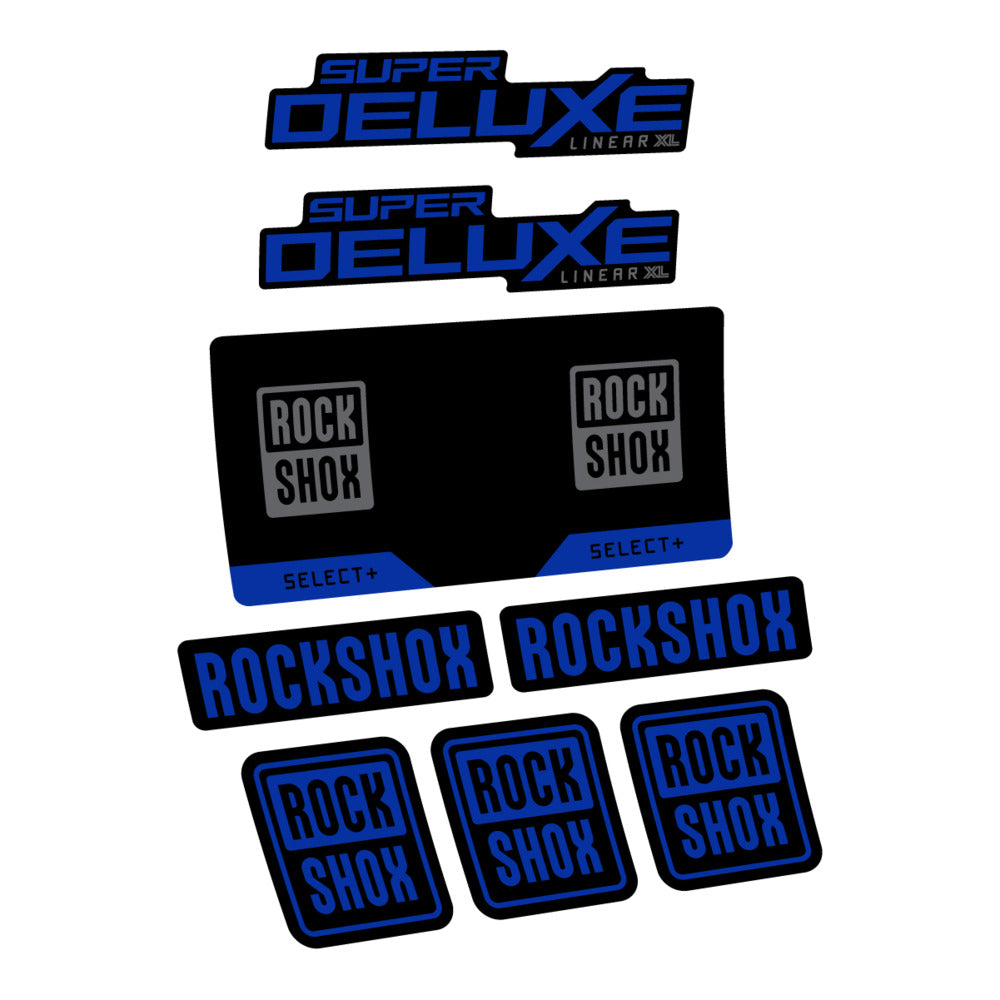 Stickers RockShox Super Deluxe Select 2027 v2 compatibles - Autocollants amortisseur VTT