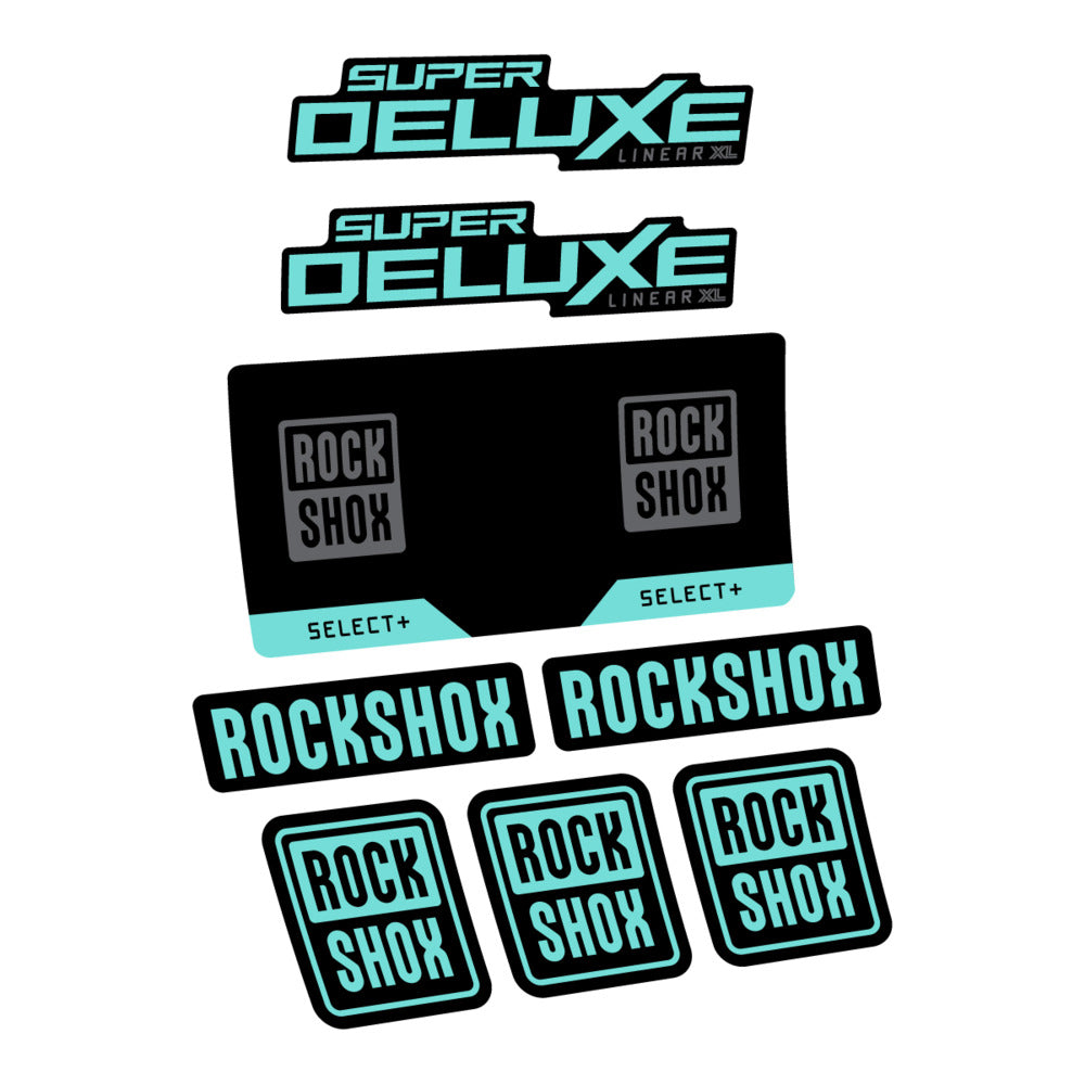 Stickers RockShox Super Deluxe Select 2027 v2 compatibles - Autocollants amortisseur VTT