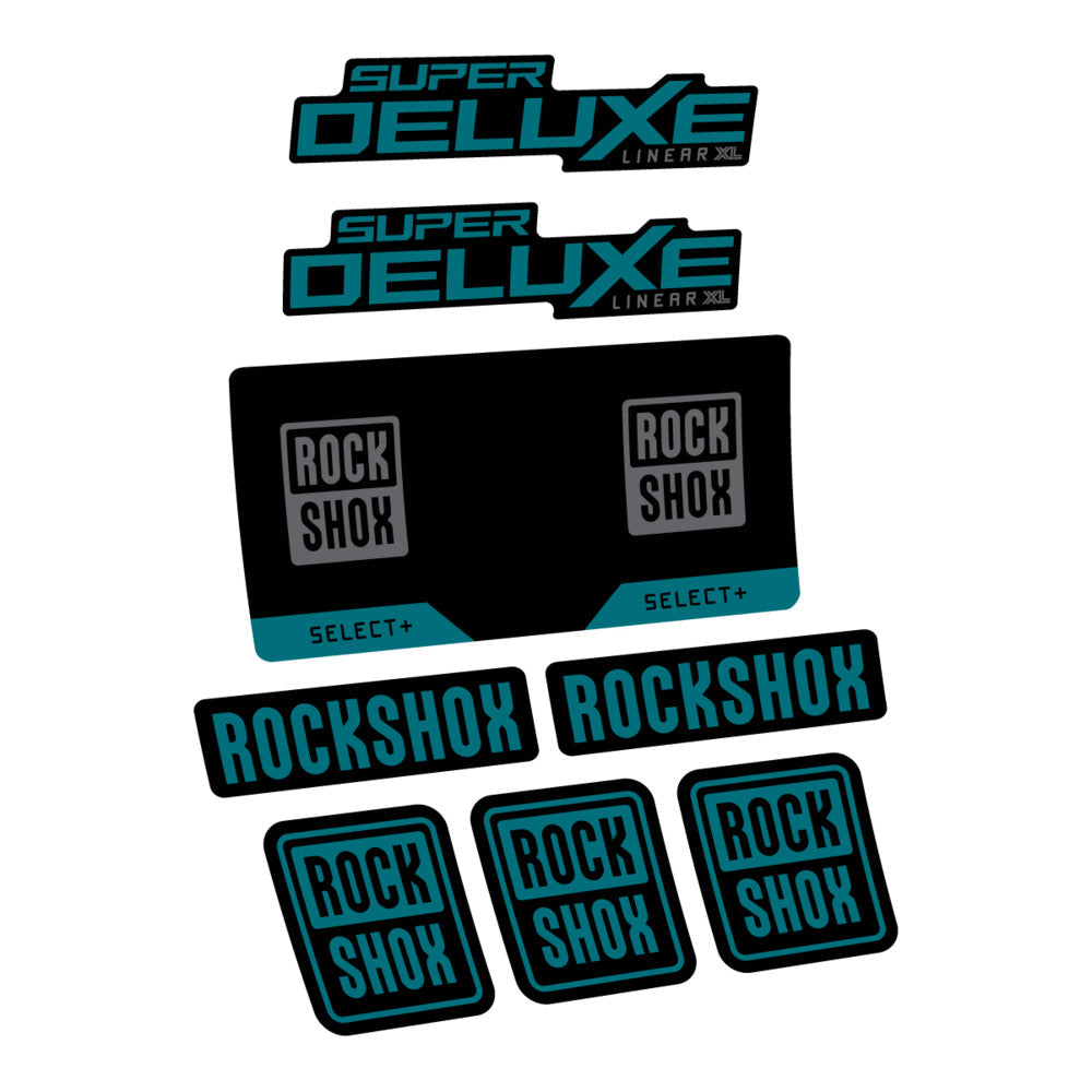Stickers RockShox Super Deluxe Select 2027 v2 compatibles - Autocollants amortisseur VTT