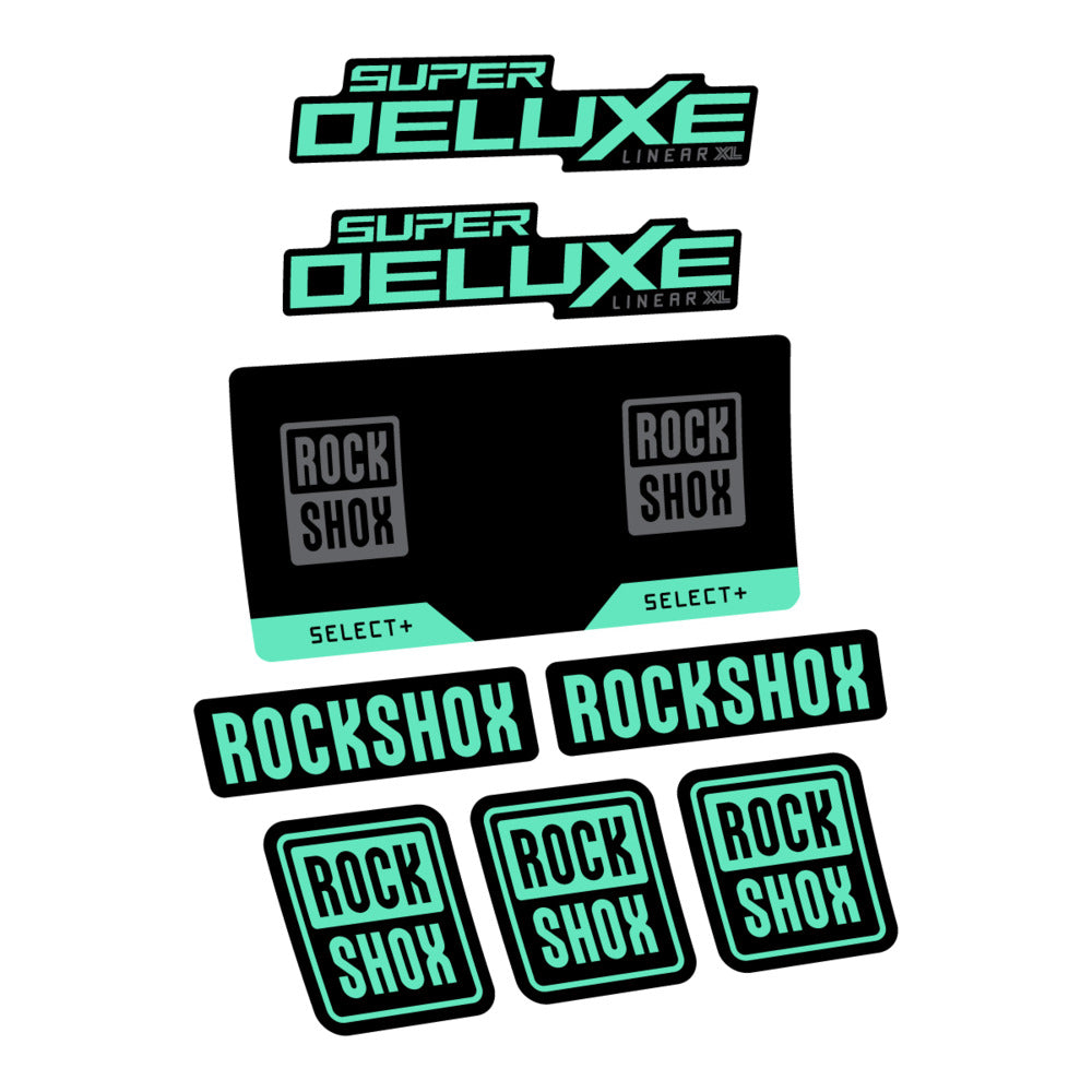 Stickers RockShox Super Deluxe Select 2027 v2 compatibles - Autocollants amortisseur VTT