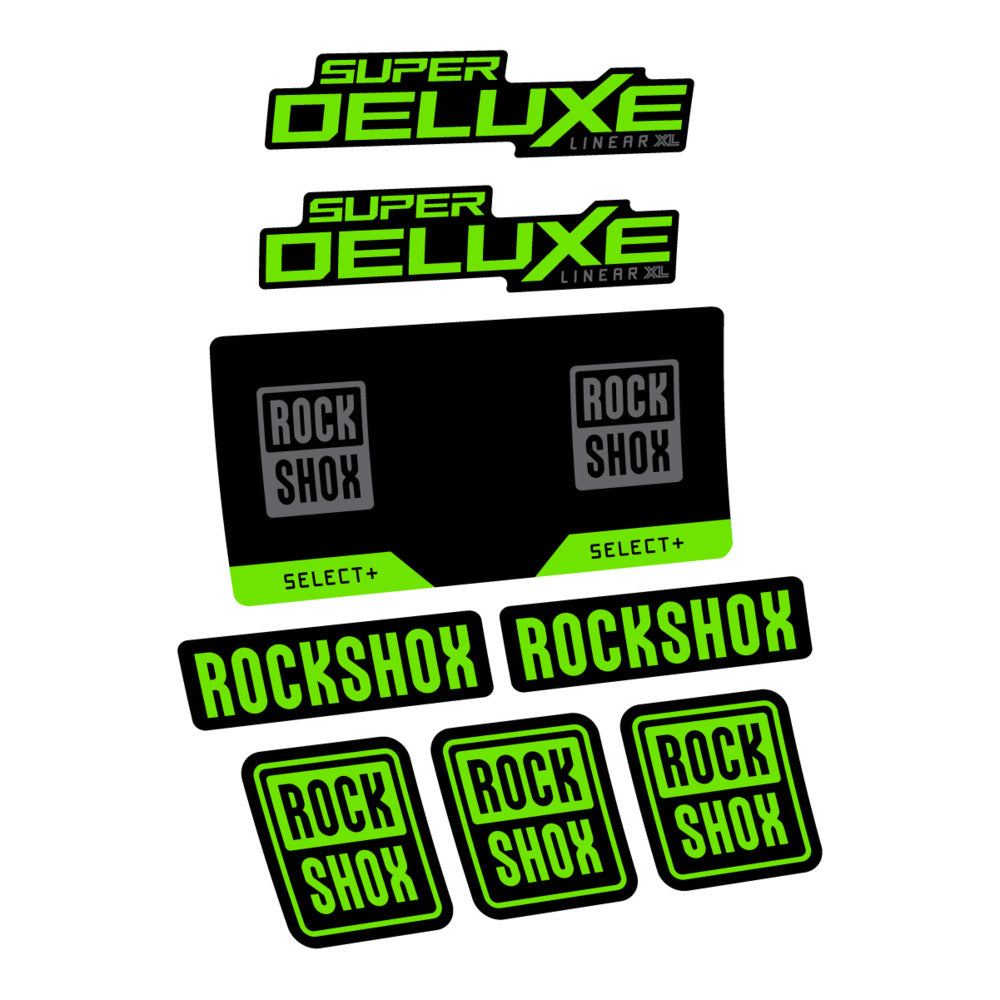 Stickers RockShox Super Deluxe Select 2027 v2 compatibles - Autocollants amortisseur VTT