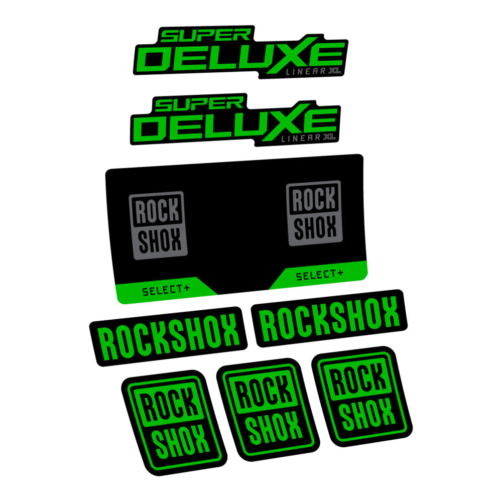 Stickers RockShox Super Deluxe Select 2027 v2 compatibles - Autocollants amortisseur VTT