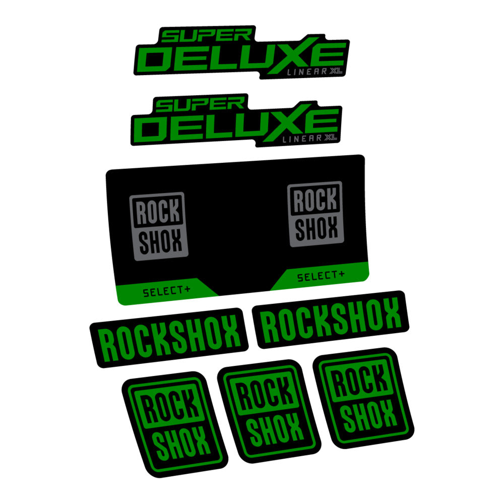 Stickers RockShox Super Deluxe Select 2027 v2 compatibles - Autocollants amortisseur VTT