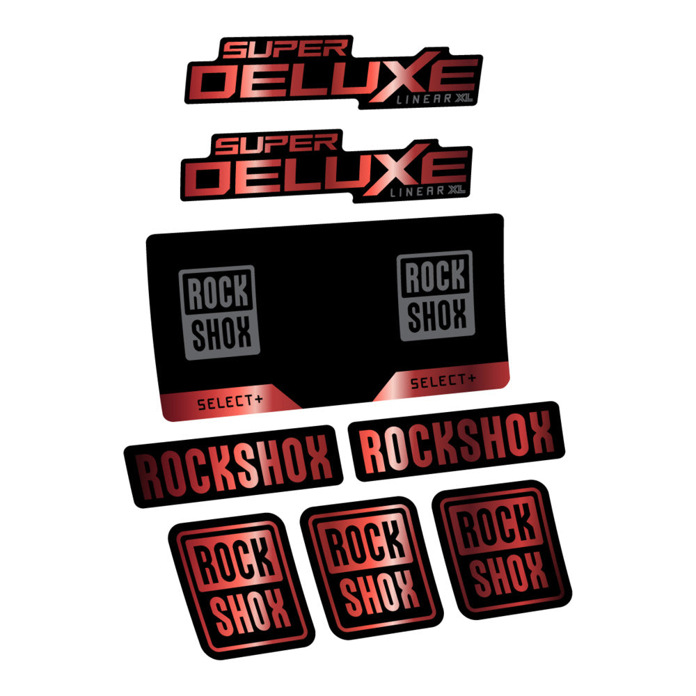 Stickers RockShox Super Deluxe Select 2027 v2 compatibles - Autocollants amortisseur VTT