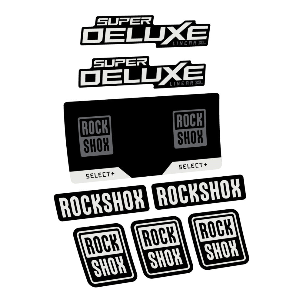 Stickers RockShox Super Deluxe Select 2027 v2 compatibles - Autocollants amortisseur VTT