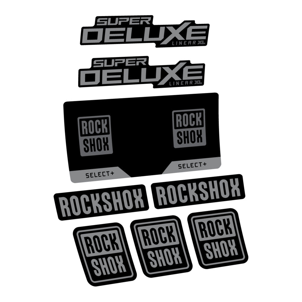 Stickers RockShox Super Deluxe Select 2027 v2 compatibles - Autocollants amortisseur VTT