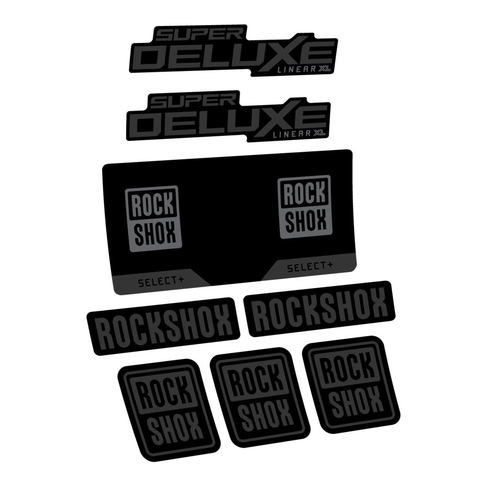 Stickers RockShox Super Deluxe Select 2027 v2 compatibles - Autocollants amortisseur VTT