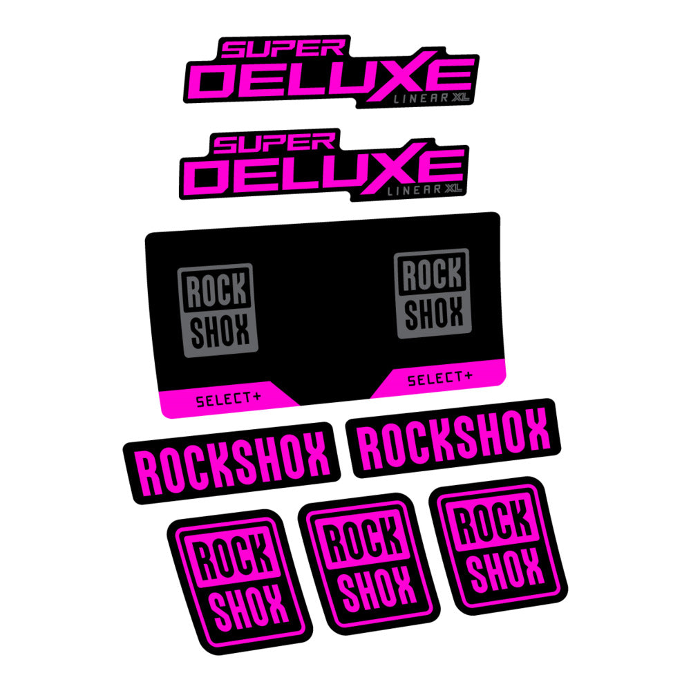 Stickers RockShox Super Deluxe Select 2027 v2 compatibles - Autocollants amortisseur VTT