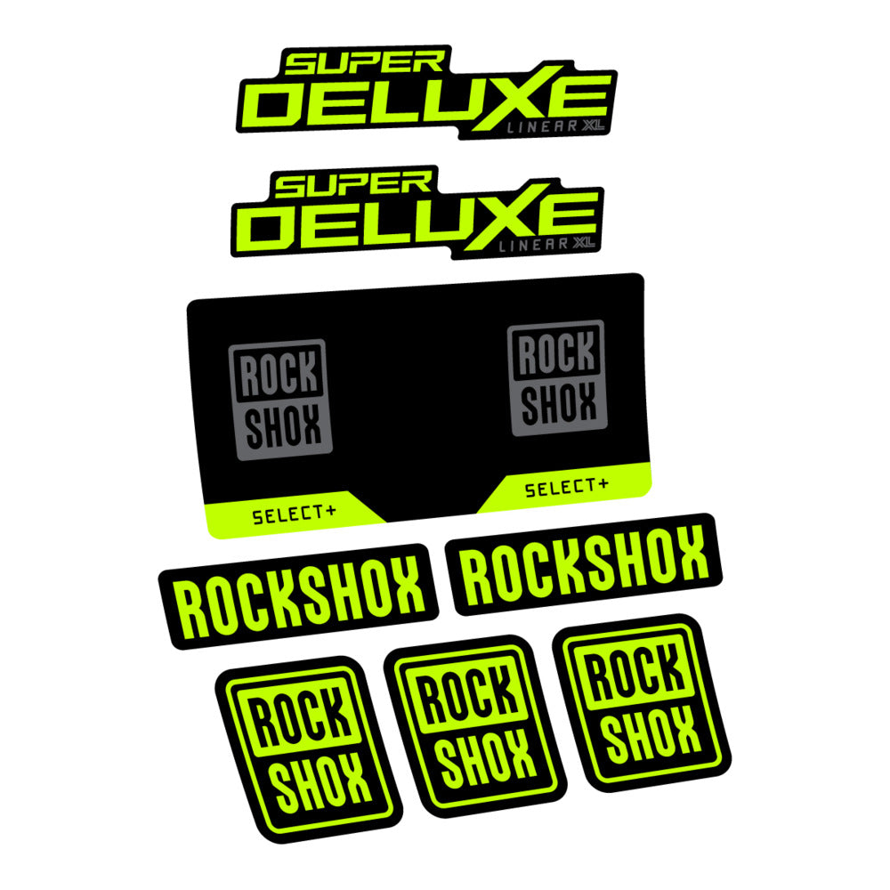 Stickers RockShox Super Deluxe Select 2027 v2 compatibles - Autocollants amortisseur VTT