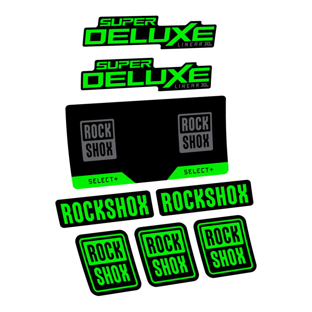 Stickers RockShox Super Deluxe Select 2027 v2 compatibles - Autocollants amortisseur VTT