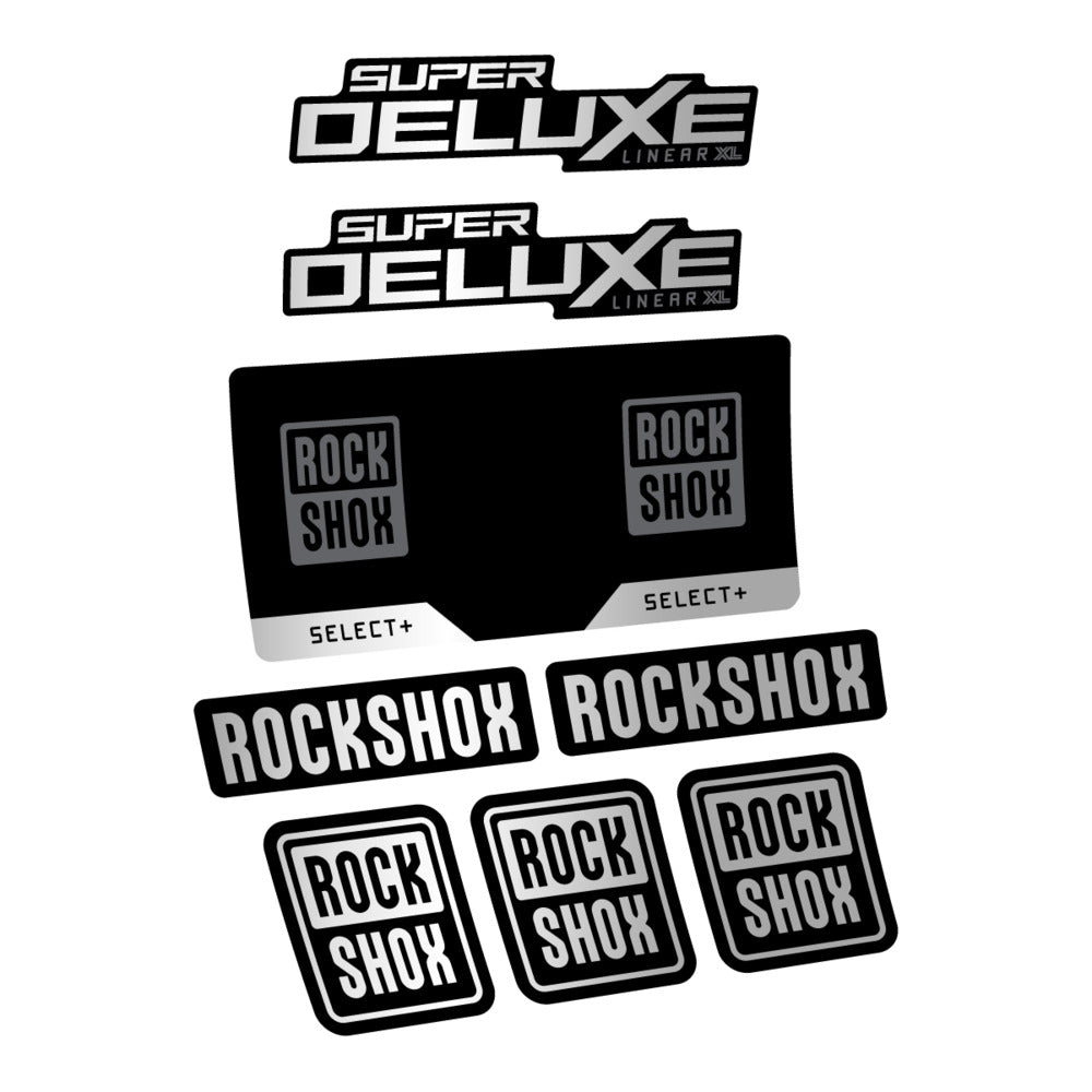 Stickers RockShox Super Deluxe Select 2027 v2 compatibles - Autocollants amortisseur VTT