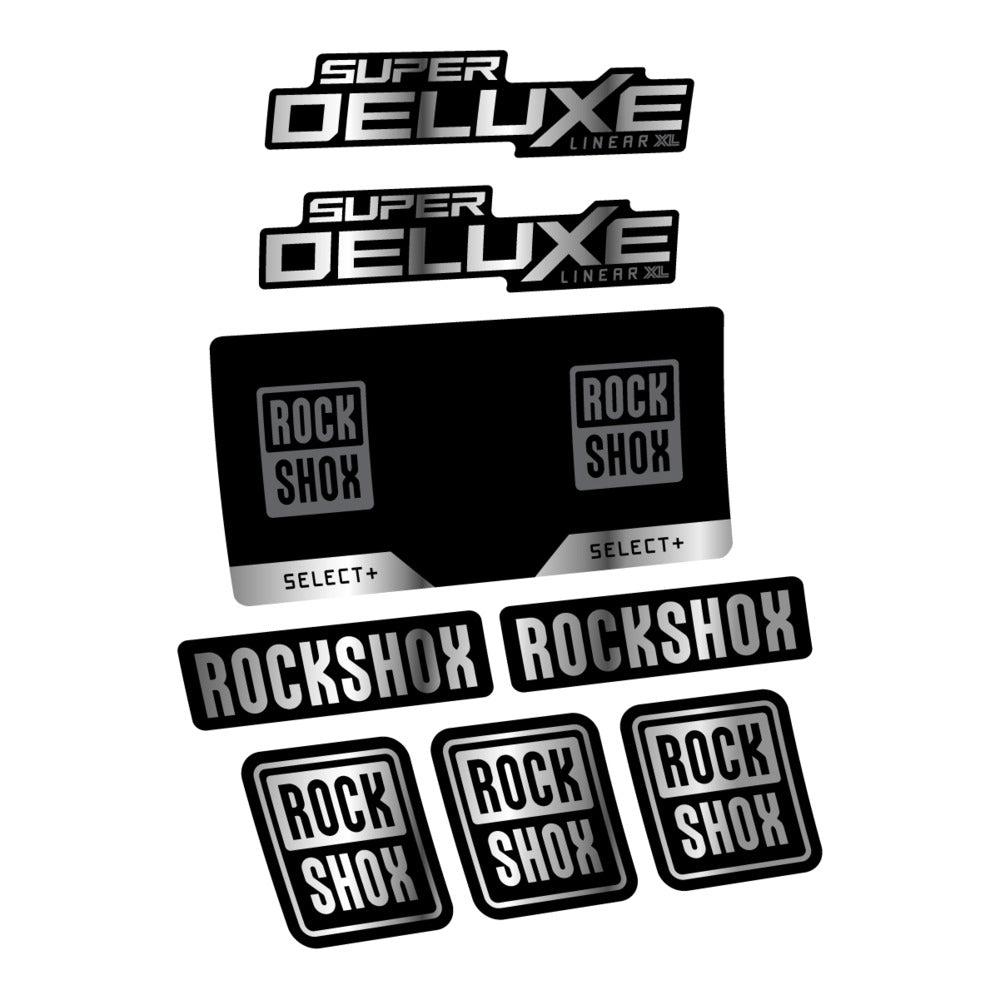 Stickers RockShox Super Deluxe Select 2027 v2 compatibles - Autocollants amortisseur VTT