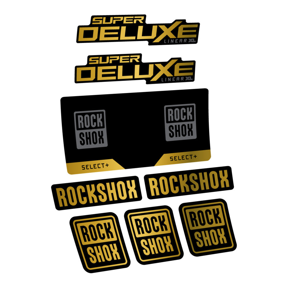 Stickers RockShox Super Deluxe Select 2027 v2 compatibles - Autocollants amortisseur VTT