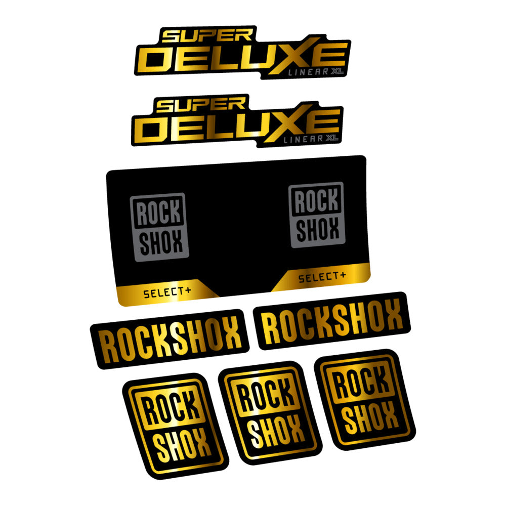 Stickers RockShox Super Deluxe Select 2027 v2 compatibles - Autocollants amortisseur VTT