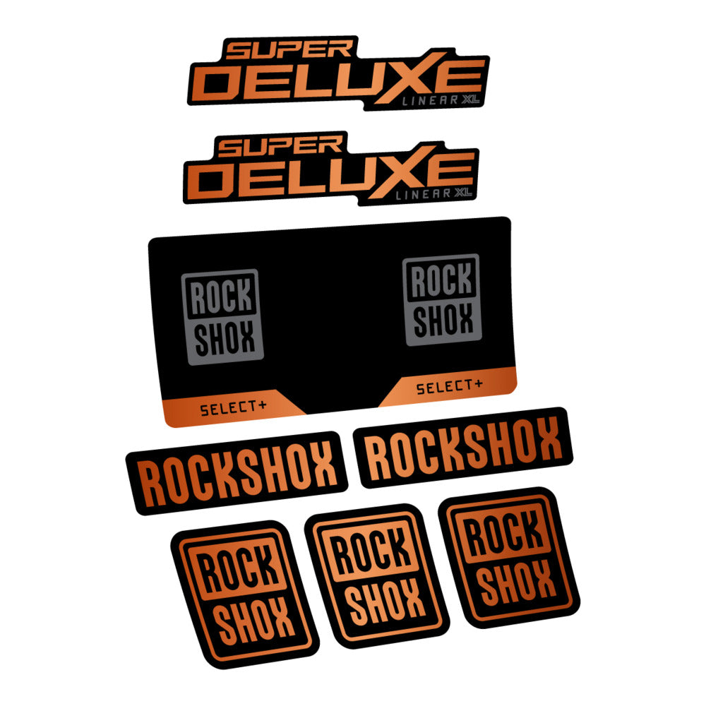 Stickers RockShox Super Deluxe Select 2027 v2 compatibles - Autocollants amortisseur VTT
