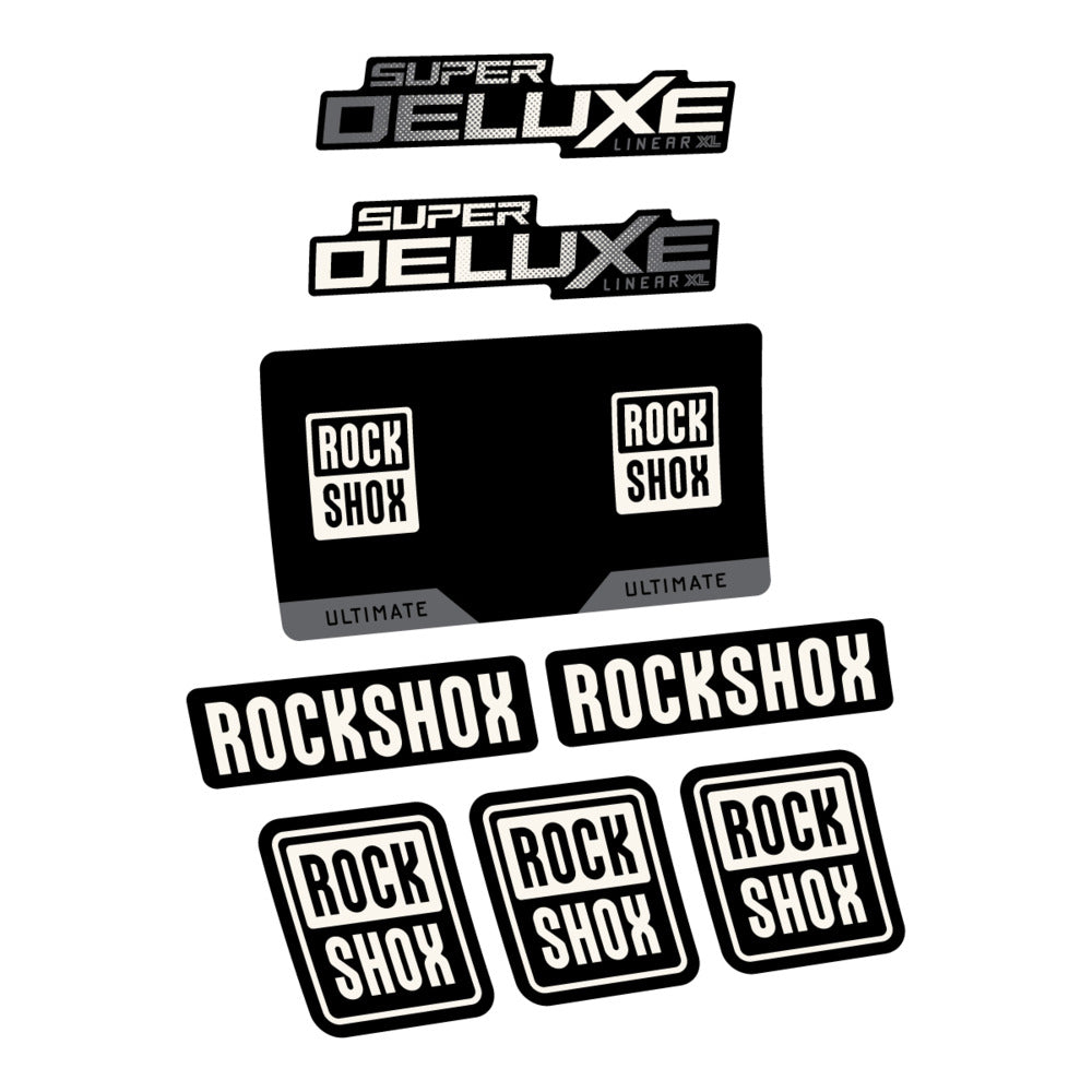 Stickers RockShox Super Deluxe Ultimate Flight Attendant 2027 compatibles - Autocollants amortisseur VTT
