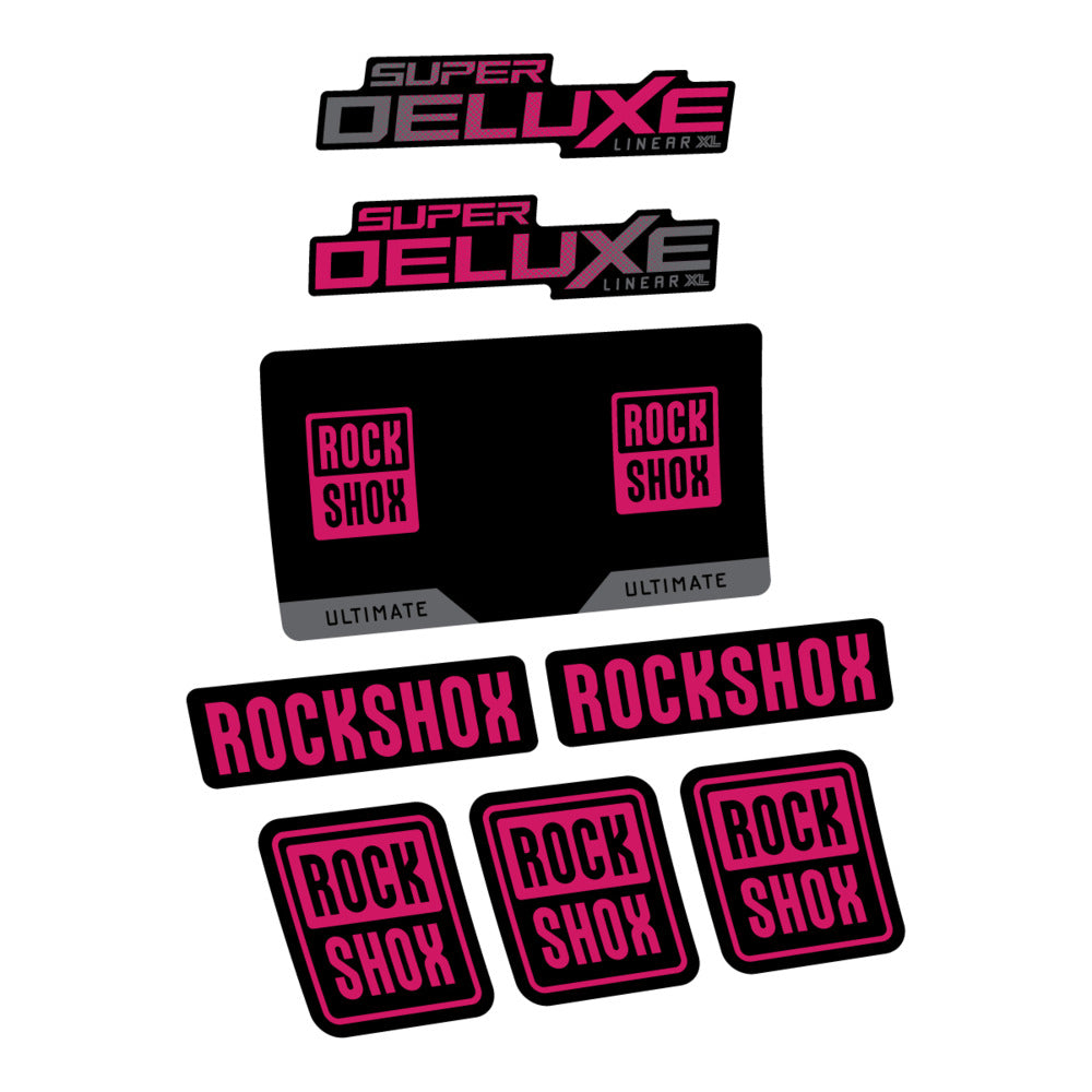Stickers RockShox Super Deluxe Ultimate Flight Attendant 2027 compatibles - Autocollants amortisseur VTT