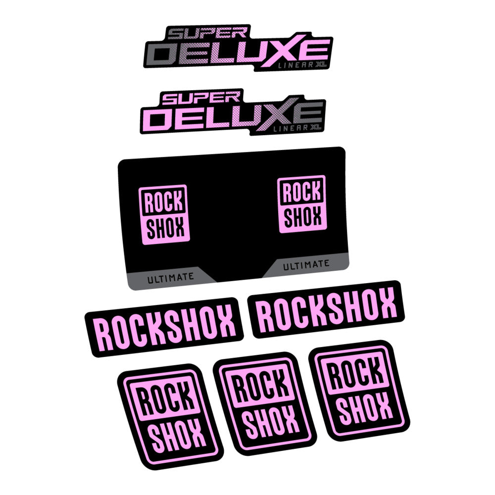 Stickers RockShox Super Deluxe Ultimate Flight Attendant 2027 compatibles - Autocollants amortisseur VTT