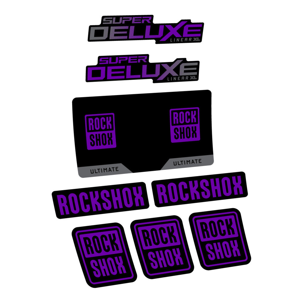 Stickers RockShox Super Deluxe Ultimate Flight Attendant 2027 compatibles - Autocollants amortisseur VTT