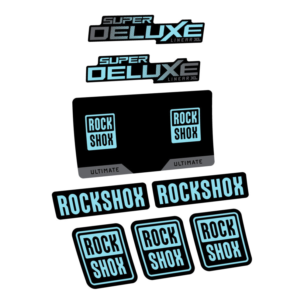 Stickers RockShox Super Deluxe Ultimate Flight Attendant 2027 compatibles - Autocollants amortisseur VTT