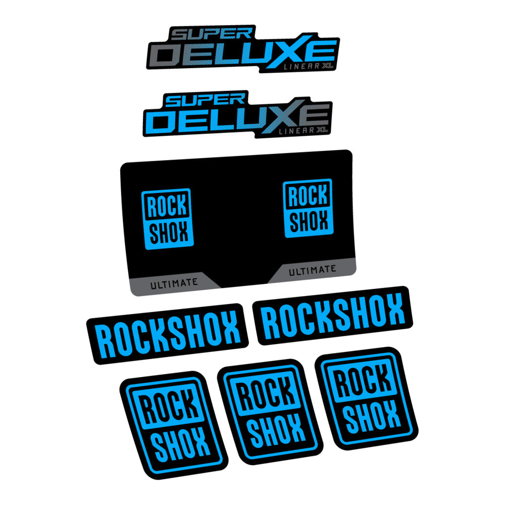 Stickers RockShox Super Deluxe Ultimate Flight Attendant 2027 compatibles - Autocollants amortisseur VTT