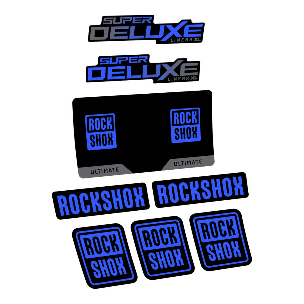 Stickers RockShox Super Deluxe Ultimate Flight Attendant 2027 compatibles - Autocollants amortisseur VTT