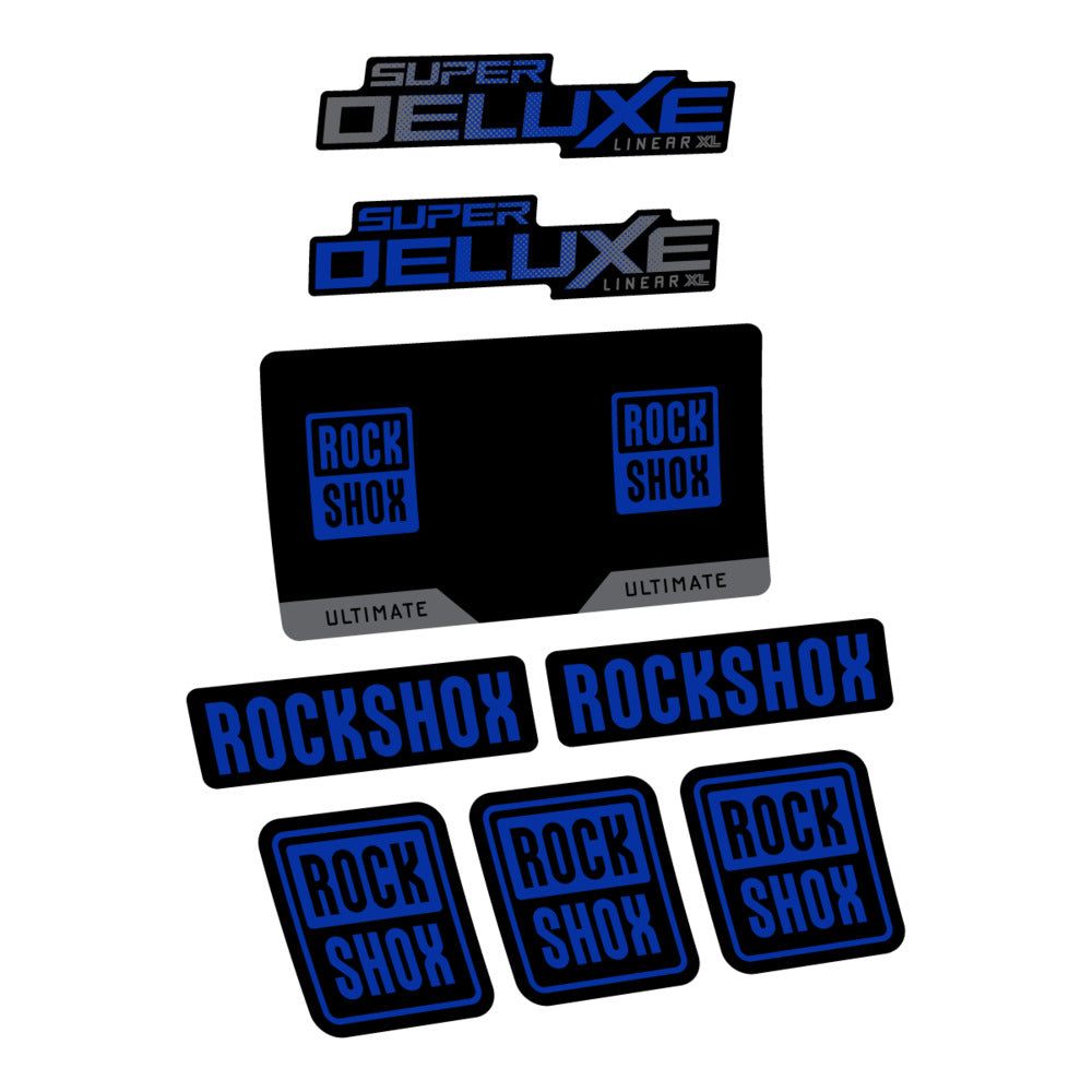 Stickers RockShox Super Deluxe Ultimate Flight Attendant 2027 compatibles - Autocollants amortisseur VTT