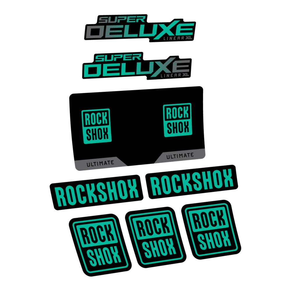 Stickers RockShox Super Deluxe Ultimate Flight Attendant 2027 compatibles - Autocollants amortisseur VTT