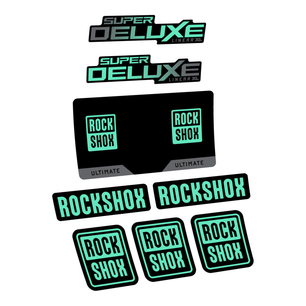 Stickers RockShox Super Deluxe Ultimate Flight Attendant 2027 compatibles - Autocollants amortisseur VTT