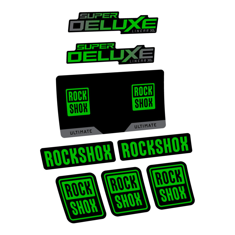 Stickers RockShox Super Deluxe Ultimate Flight Attendant 2027 compatibles - Autocollants amortisseur VTT