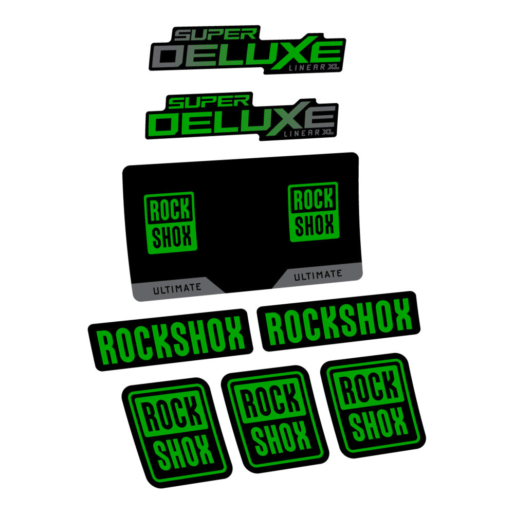 Stickers RockShox Super Deluxe Ultimate Flight Attendant 2027 compatibles - Autocollants amortisseur VTT