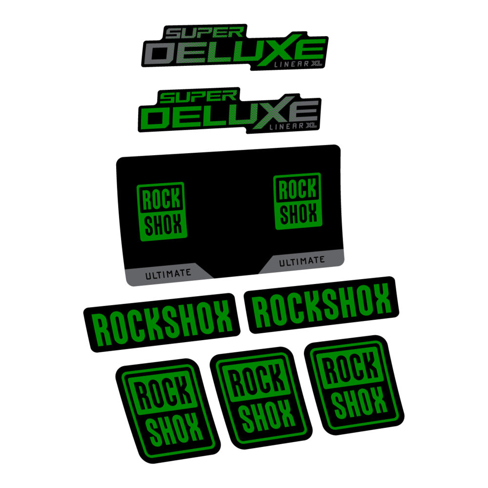 Stickers RockShox Super Deluxe Ultimate Flight Attendant 2027 compatibles - Autocollants amortisseur VTT