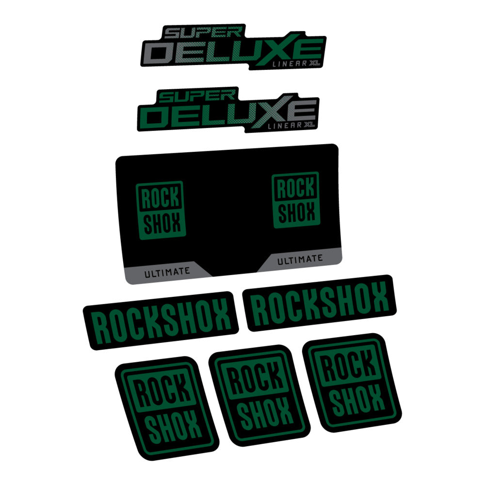 Stickers RockShox Super Deluxe Ultimate Flight Attendant 2027 compatibles - Autocollants amortisseur VTT