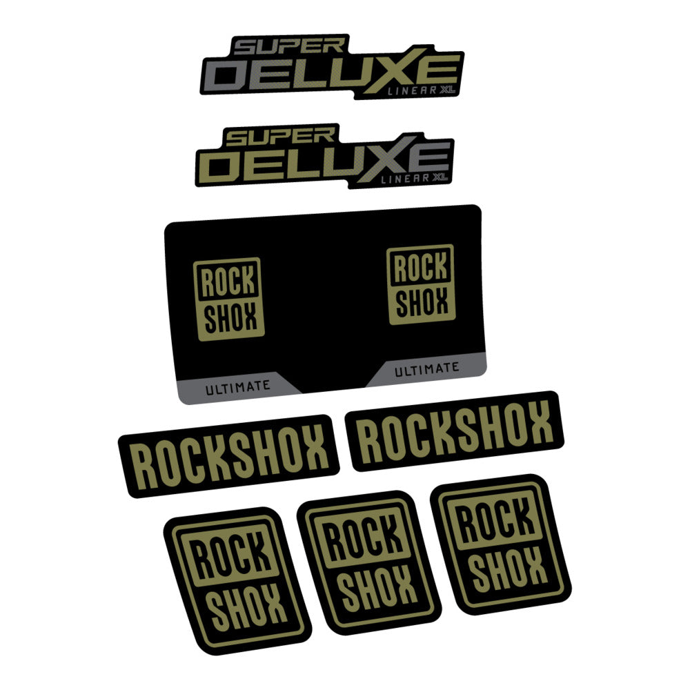 Stickers RockShox Super Deluxe Ultimate Flight Attendant 2027 compatibles - Autocollants amortisseur VTT