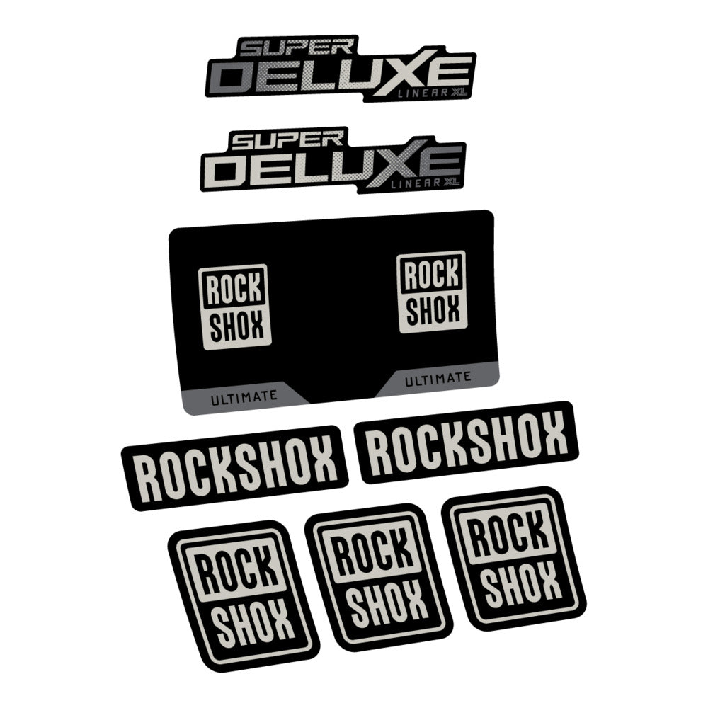 Stickers RockShox Super Deluxe Ultimate Flight Attendant 2027 compatibles - Autocollants amortisseur VTT