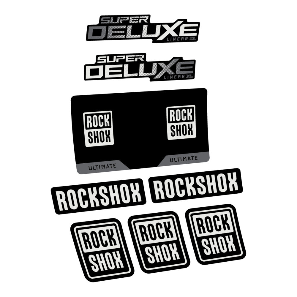 Stickers RockShox Super Deluxe Ultimate Flight Attendant 2027 compatibles - Autocollants amortisseur VTT