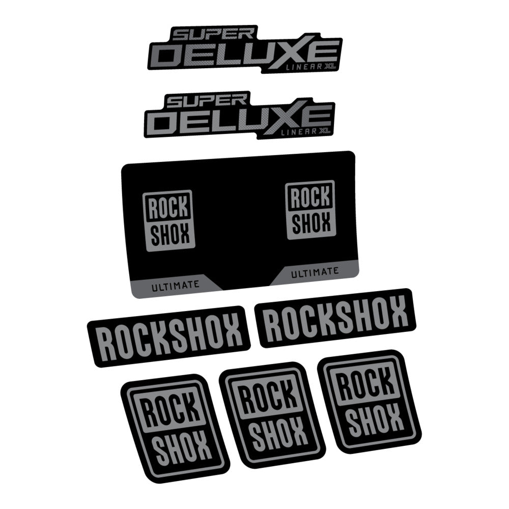 Stickers RockShox Super Deluxe Ultimate Flight Attendant 2027 compatibles - Autocollants amortisseur VTT