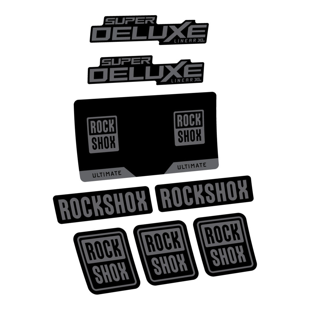 Stickers RockShox Super Deluxe Ultimate Flight Attendant 2027 compatibles - Autocollants amortisseur VTT