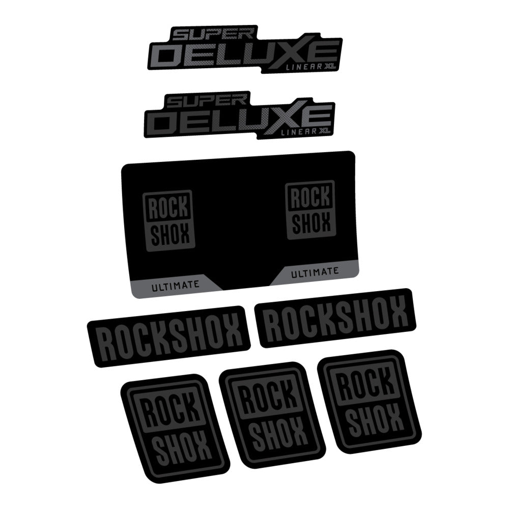 Stickers RockShox Super Deluxe Ultimate Flight Attendant 2027 compatibles - Autocollants amortisseur VTT