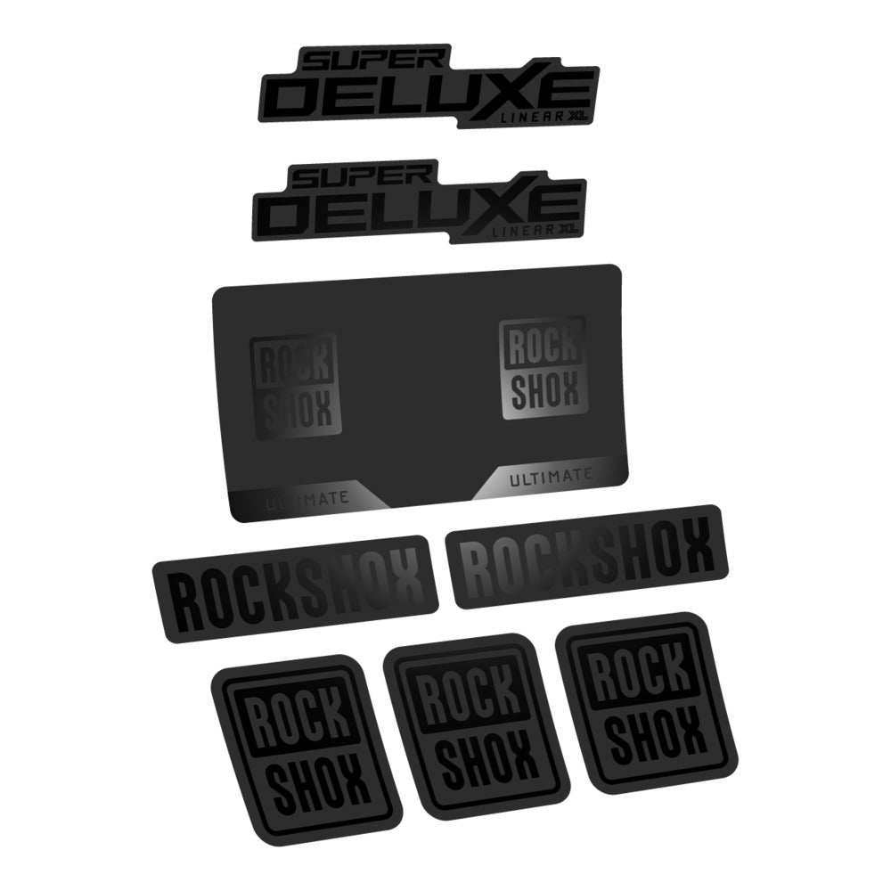 Stickers RockShox Super Deluxe Ultimate Flight Attendant 2027 compatibles - Autocollants amortisseur VTT