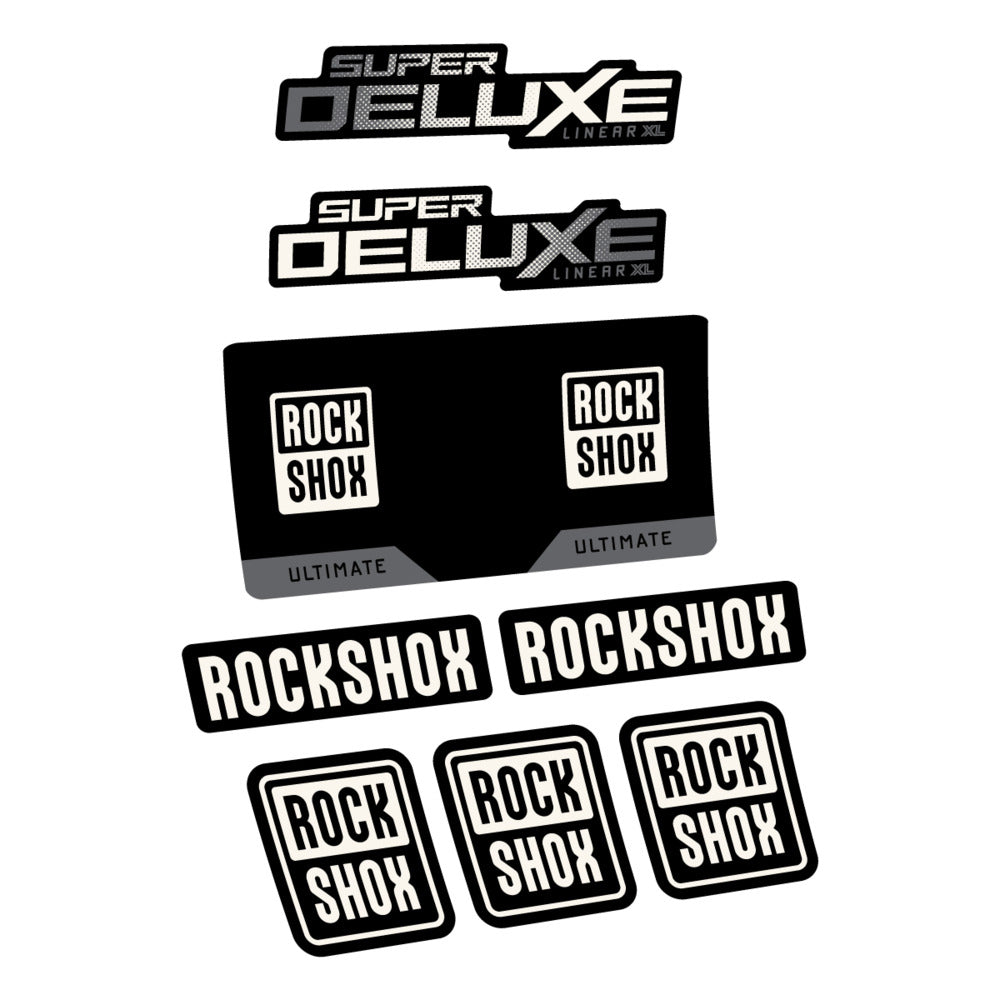 Stickers RockShox Super Deluxe Ultimate 2027 compatibles - Autocollants amortisseur VTT
