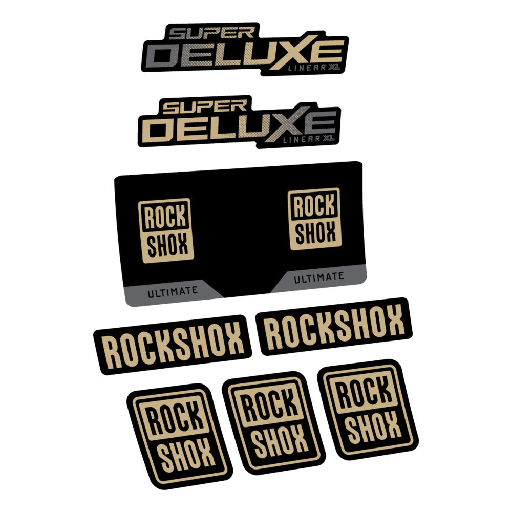 Stickers RockShox Super Deluxe Ultimate 2027 compatibles - Autocollants amortisseur VTT
