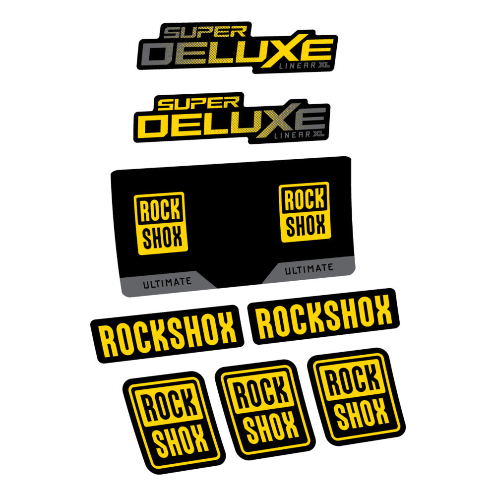 Stickers RockShox Super Deluxe Ultimate 2027 compatibles - Autocollants amortisseur VTT