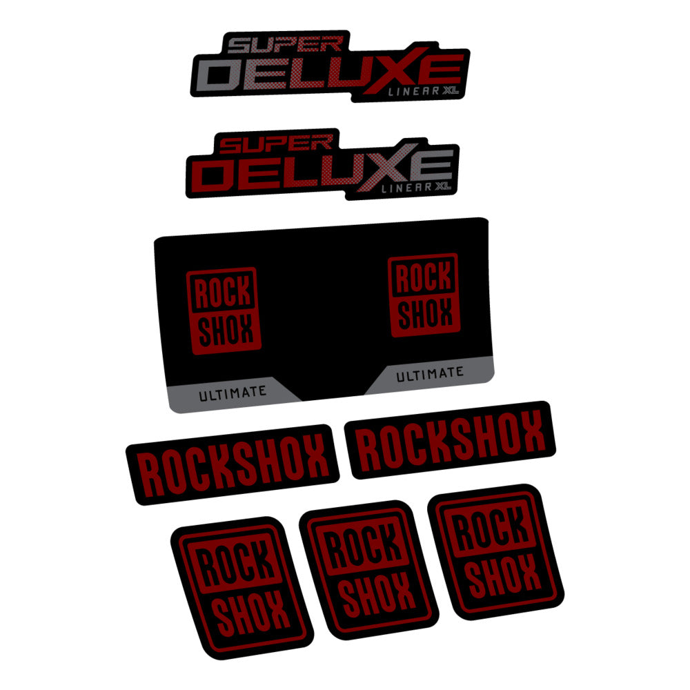 Stickers RockShox Super Deluxe Ultimate 2027 compatibles - Autocollants amortisseur VTT