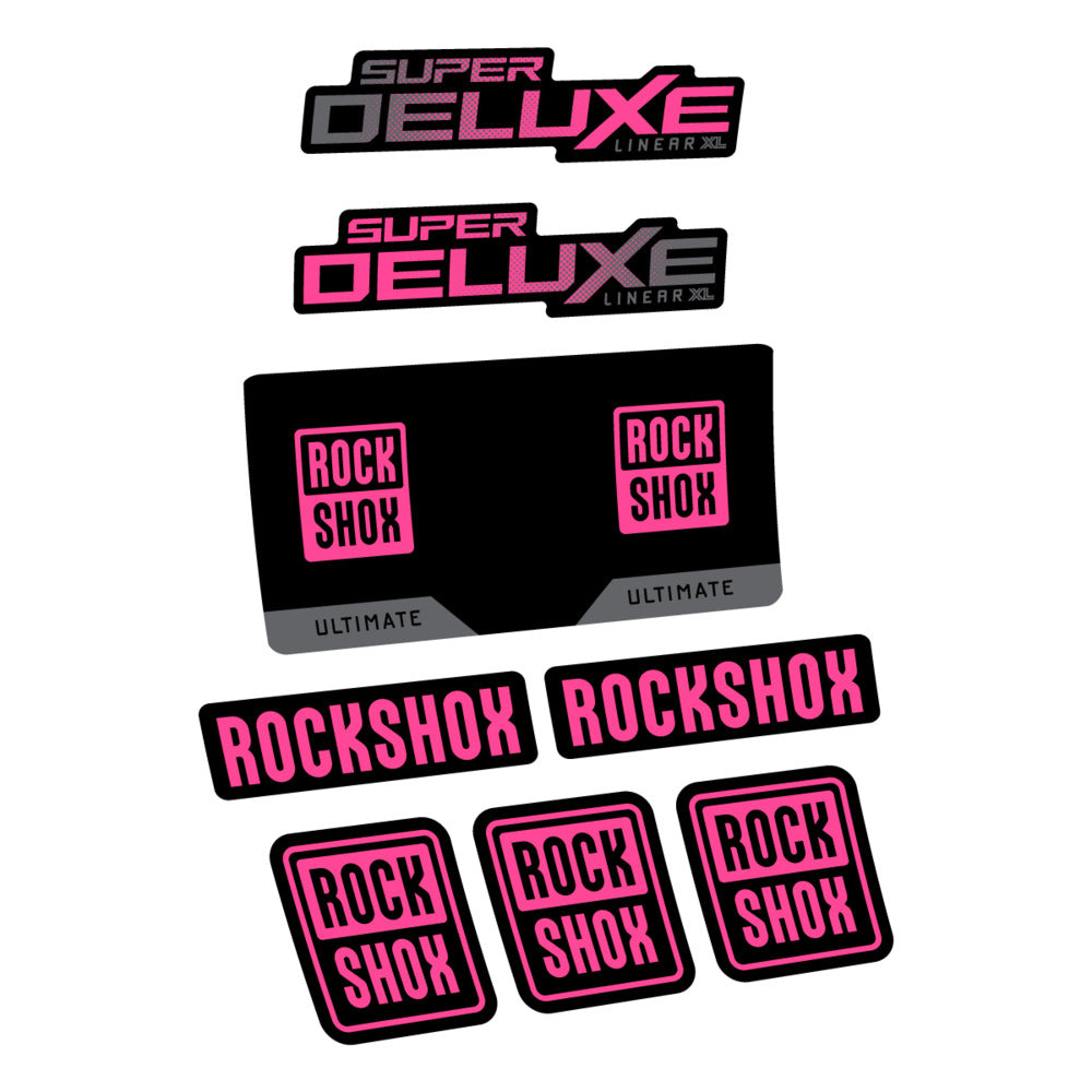 Stickers RockShox Super Deluxe Ultimate 2027 compatibles - Autocollants amortisseur VTT