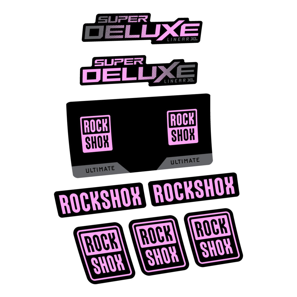 Stickers RockShox Super Deluxe Ultimate 2027 compatibles - Autocollants amortisseur VTT