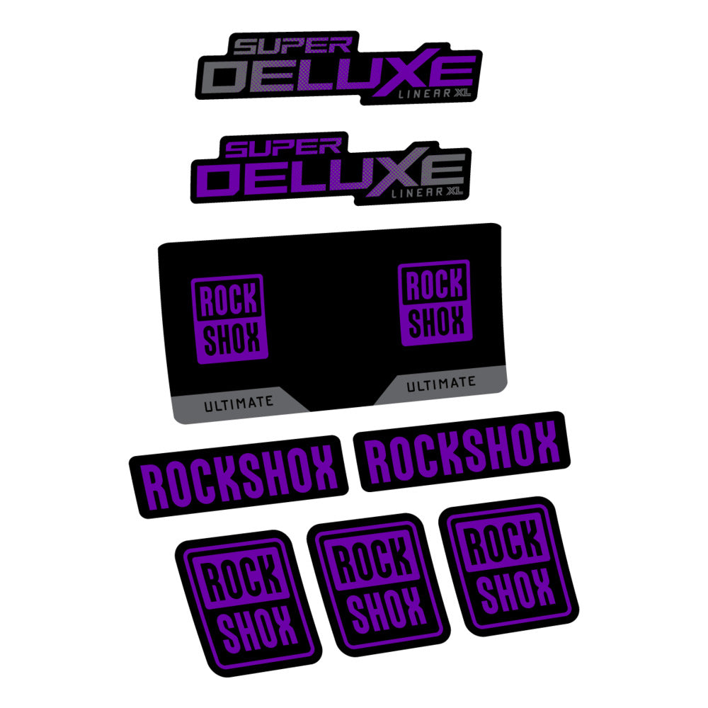 Stickers RockShox Super Deluxe Ultimate 2027 compatibles - Autocollants amortisseur VTT