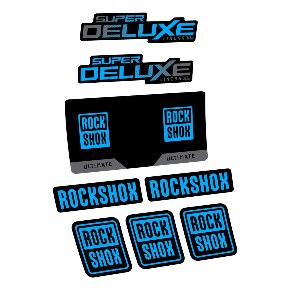 Stickers RockShox Super Deluxe Ultimate 2027 compatibles - Autocollants amortisseur VTT